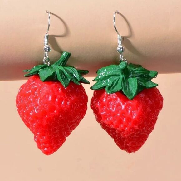Strawberry Statement Earrings  - Picture 1 of 5